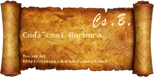 Csécsei Barbara névjegykártya