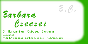 barbara csecsei business card