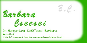 barbara csecsei business card